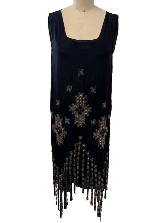 1920's Beaded Fringe Evening Sheath - Burning Torch Online Boutique