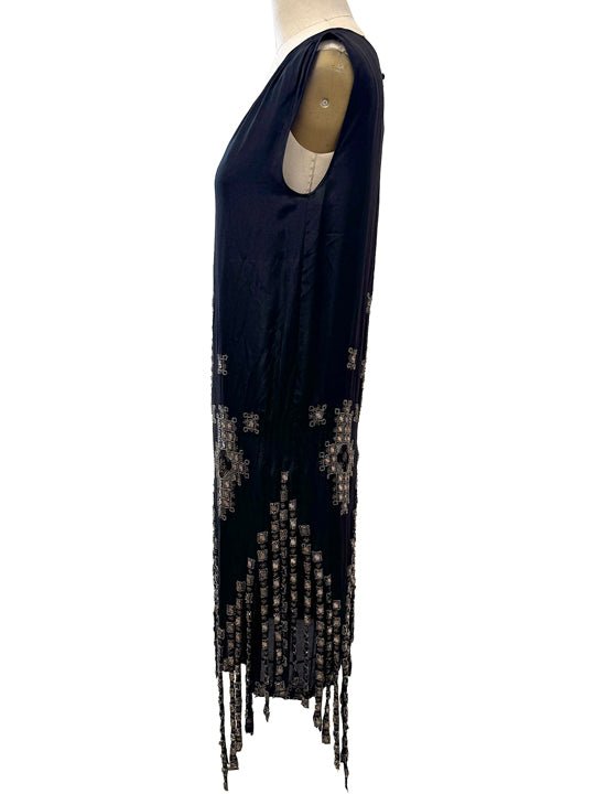 1920's Beaded Fringe Evening Sheath - Burning Torch Online Boutique