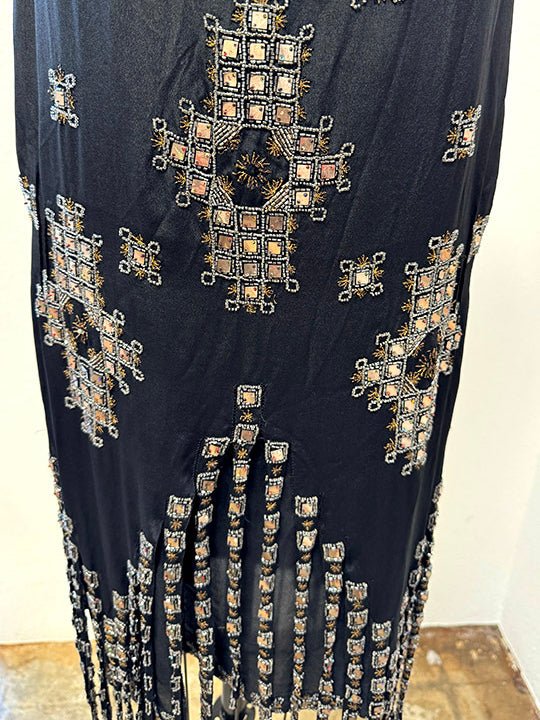 1920's Beaded Fringe Evening Sheath - Burning Torch Online Boutique