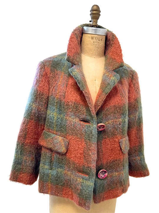 60's MOHAIR BOXY CAR COAT - Burning Torch Online Boutique