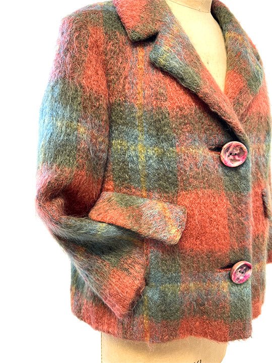 60's MOHAIR BOXY CAR COAT - Burning Torch Online Boutique