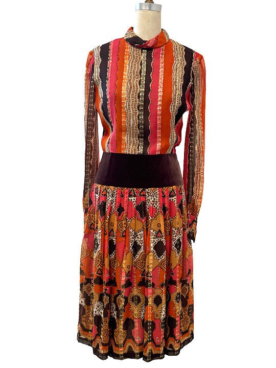 70's DAZZELING MIDI DRESS - Burning Torch Online Boutique