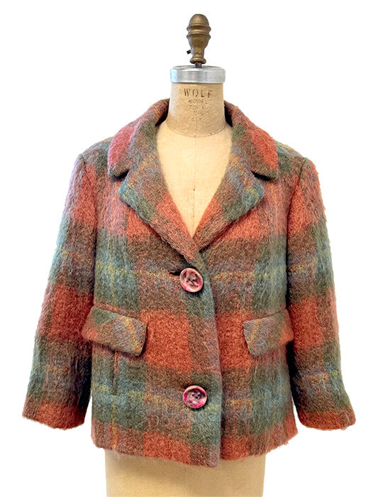 60's MOHAIR BOXY CAR COAT