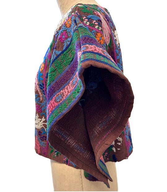 GUATEMALAN CROPPED PANCHO - Burning Torch Online Boutique