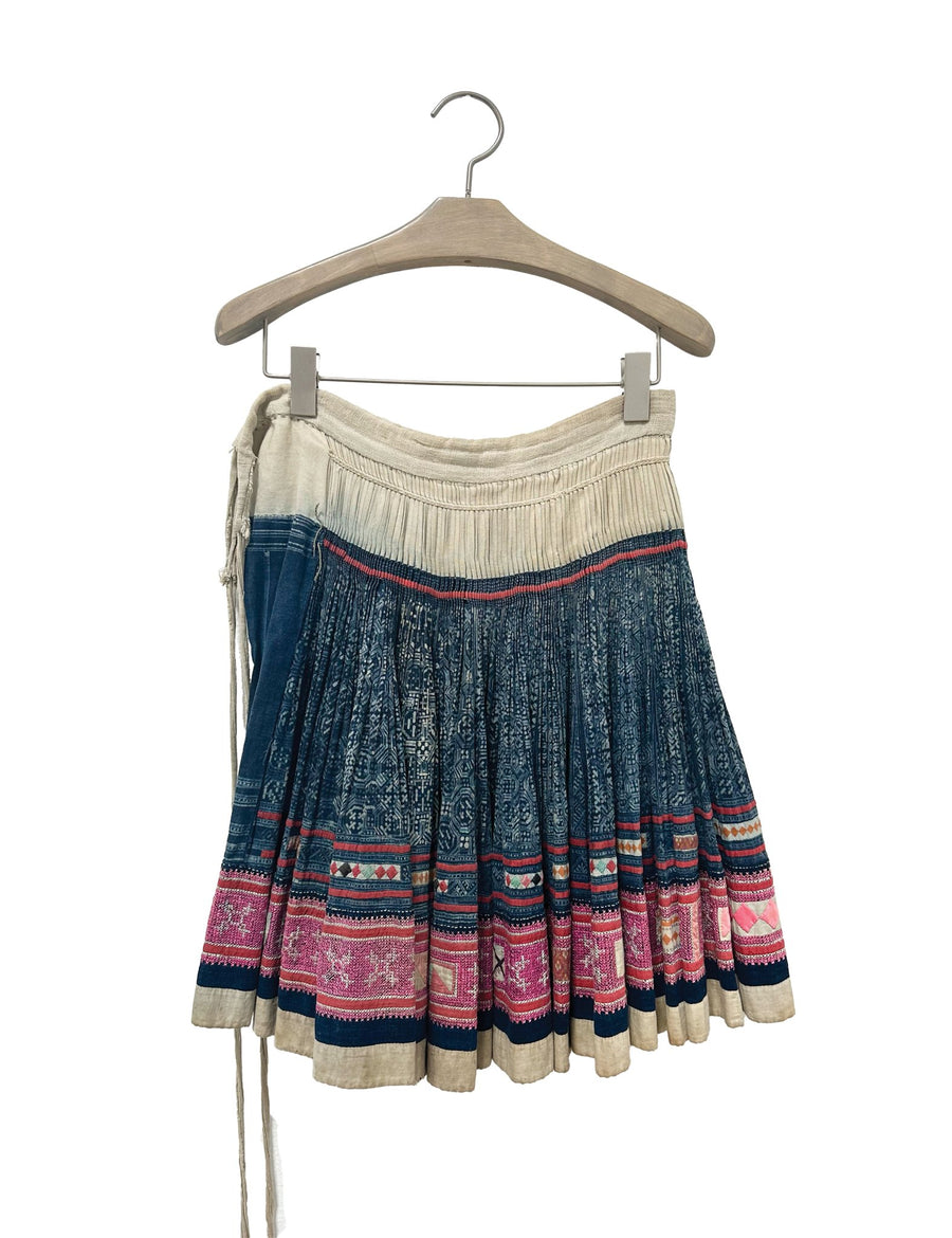 Tribal Pleated Indigo Skirt - Burning Torch Online Boutique