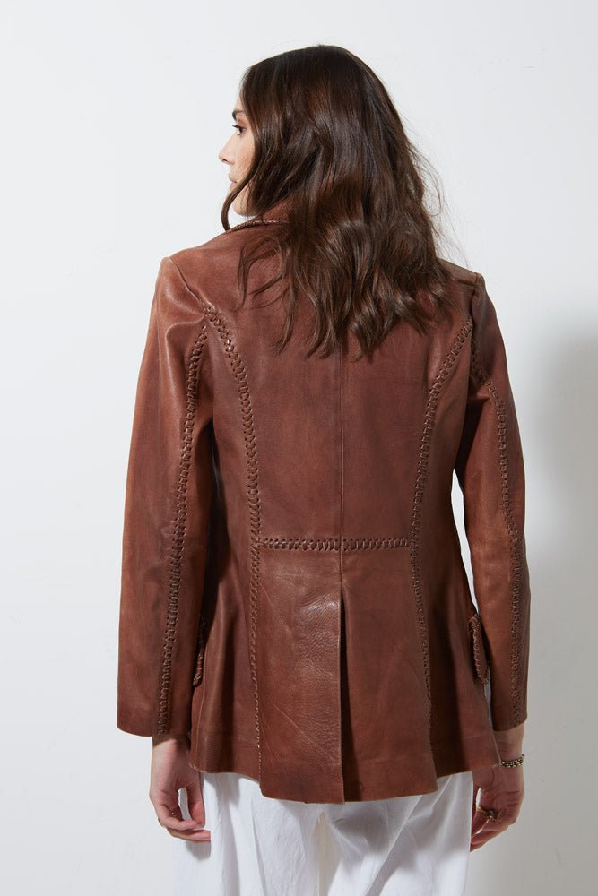 VINTAGE BROWN LEATHER JACKET - Burning Torch Online Boutique