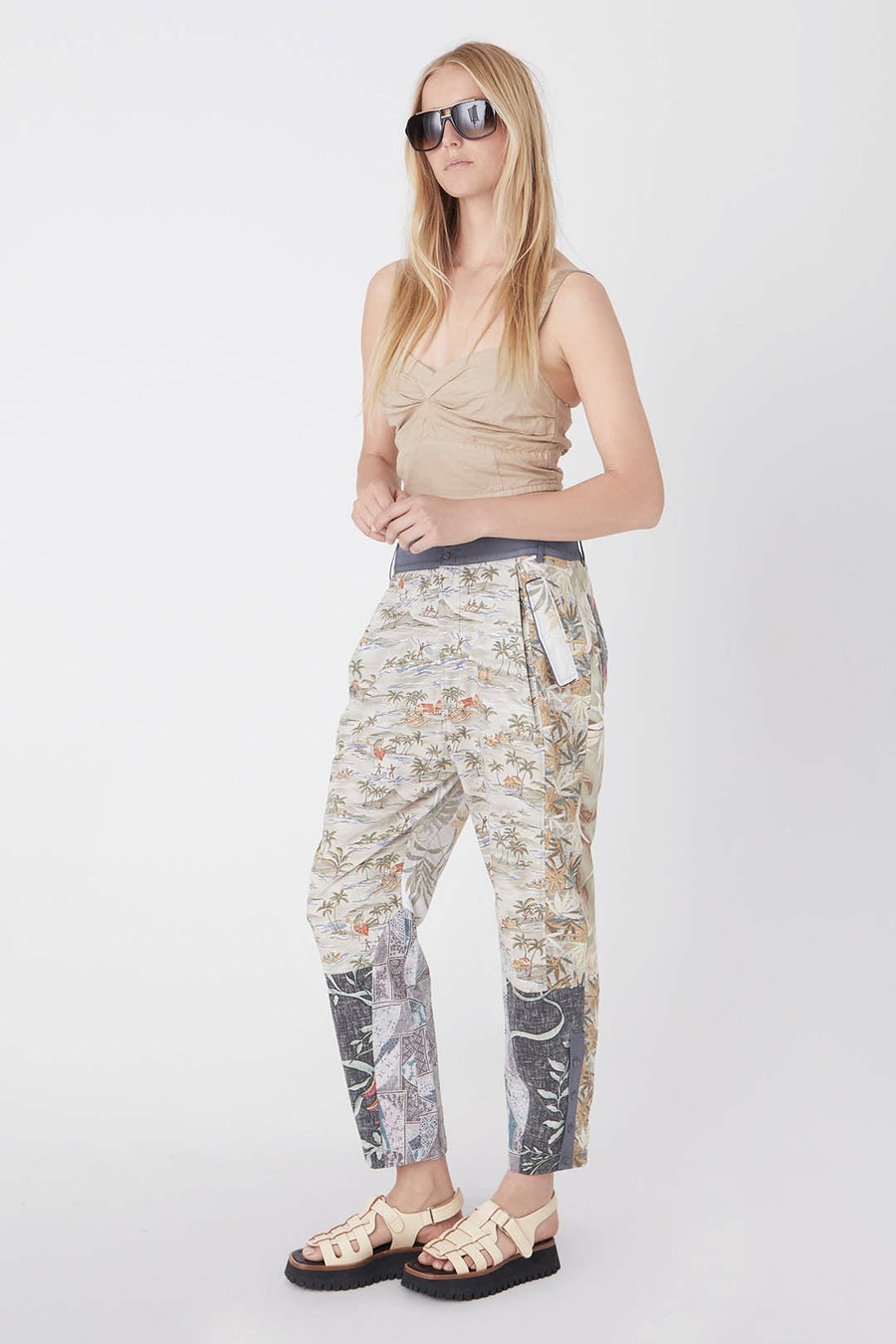 GILLIGAN UPCYCLED HAWAIIAN BUTTON PANT, MULTI - Burning Torch Online Boutique