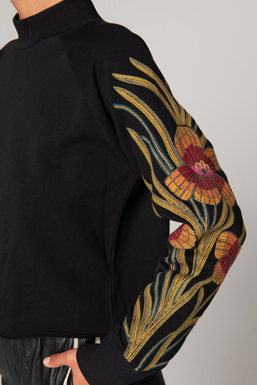 ORCHID FOREST SWEATSHIRT, BLACK - Burning Torch Online Boutique