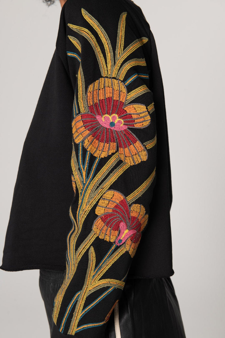 ORCHID FOREST SWEATSHIRT, BLACK - Burning Torch Online Boutique