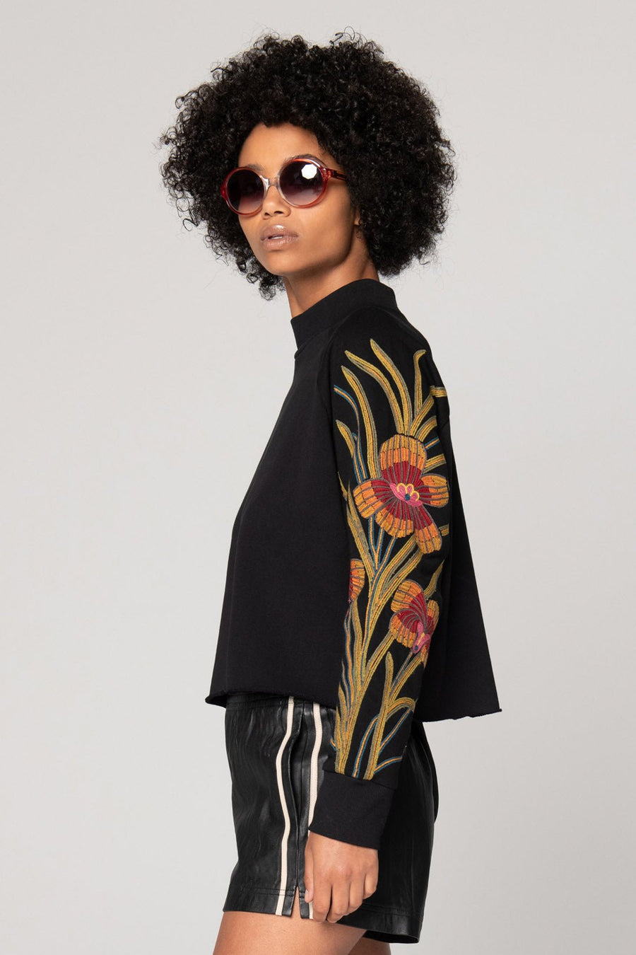 ORCHID FOREST SWEATSHIRT, BLACK - Burning Torch Online Boutique